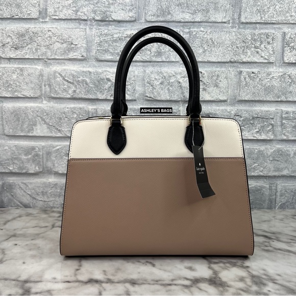 Kate Spade Madison Colorblock Medium Satchel Crossbody In Toasted Hazelnut - Picture 4 of 11